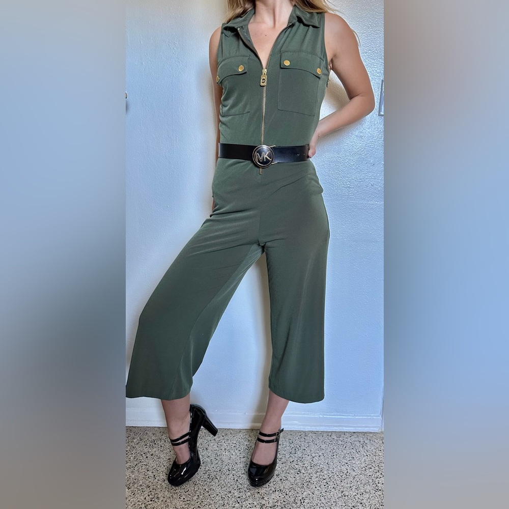 Michael kors jumpsuit Kaki green, S, gold details.